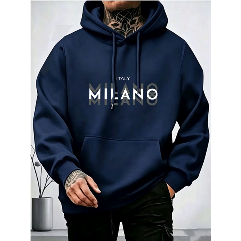 Street Fashion Milano - Мужская толстовка с капюшоном из флиса,