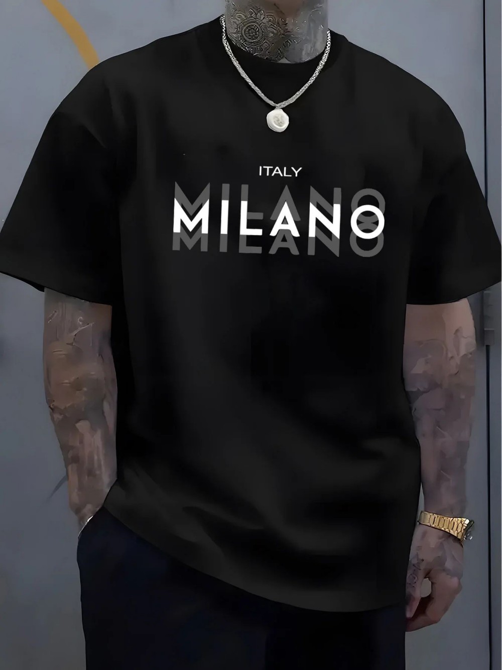 Street Fashion Milano - Спортивная футболка MILANO с принтом для